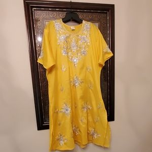 Bright Yellow Indian Kurta Boho Chic Bollywood